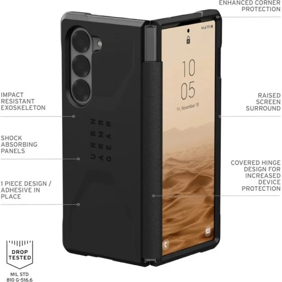 Cover Samsung Z Fold 6 Civilian Uag - Black